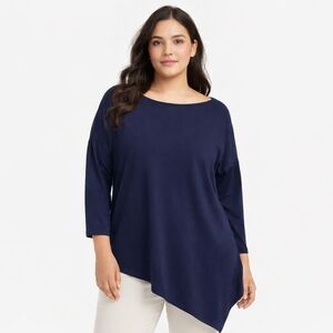 Betabrand Asymmetrical Hem Drop Shoulder Workleisure Top size XL Lagenlook